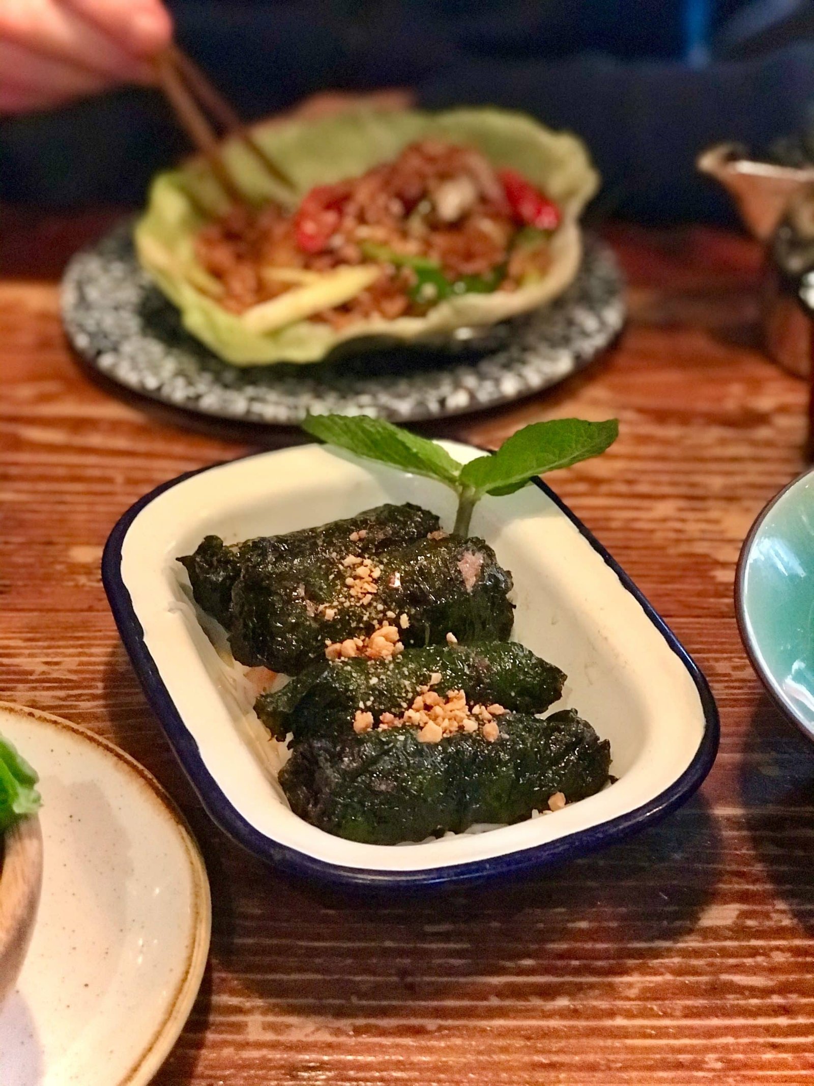 Tasty little plates at Viet Food made with fresh ingredients. Decent portions and very reasonably priced for this London tourist hotspot.
