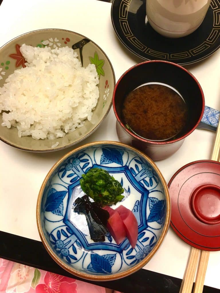 A multi course Japanese style haute cuisine kaiseki dinner? We recommend you eat both dinner and breakfast in a ryokan at least once when you visit Japan.