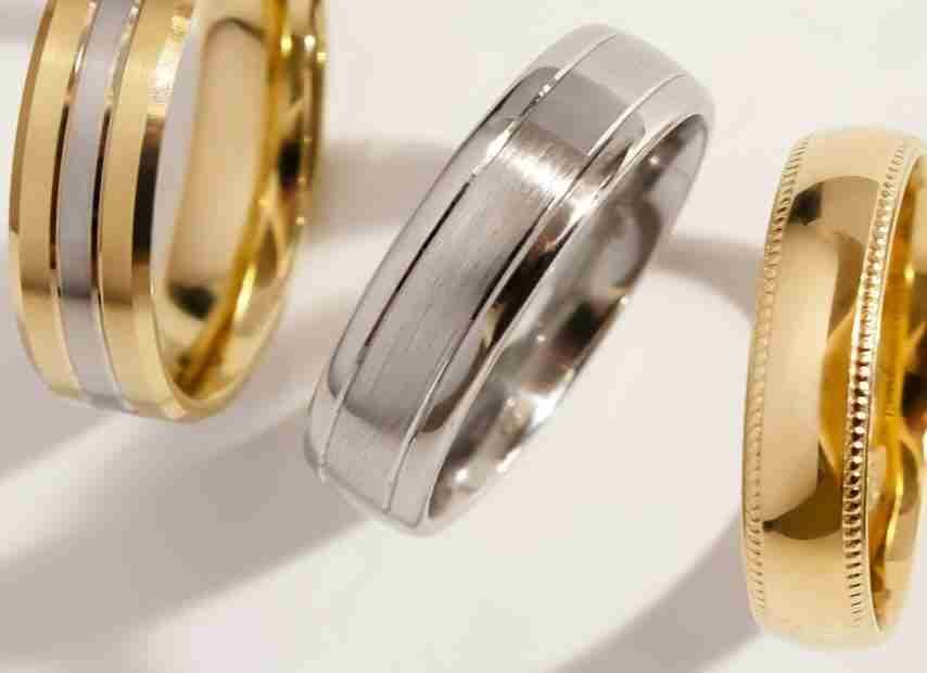 Plain mens wedding bands